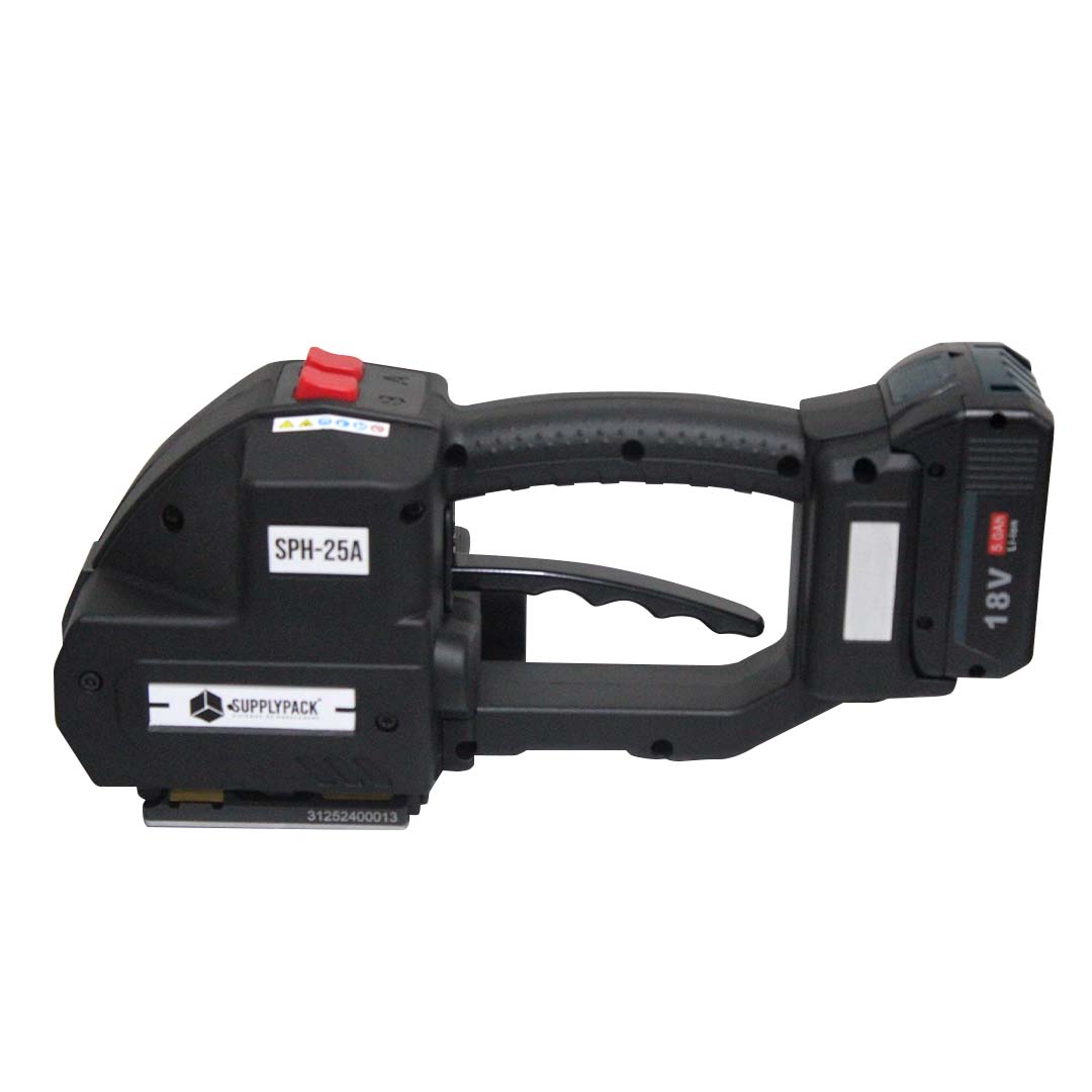 Arqueador a bateria SPH-25A em vista lateral com bateria de lítio 18 V